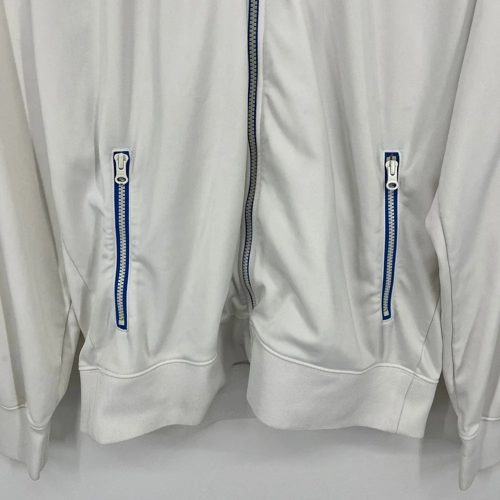 The North Face‎ Mens Full Zip Track Jacket White Blue Trim Red Logo Size Large